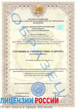 Образец сертификата соответствия аудитора №ST.RU.EXP.00006191-1 Красноуральск Сертификат ISO 50001