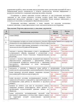 Образец заполнения заявления в НРС строителей. Страница 5 Красноуральск Специалисты для СРО НРС - внесение и предоставление готовых